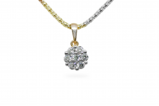 Golden pendant with Zircons