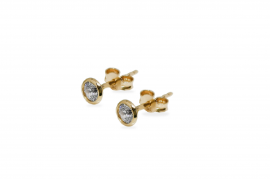 Gold earrings with Zircons 1