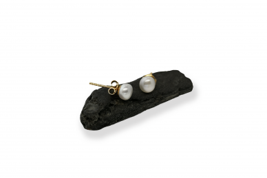 Gold stud earrings with Pearls AU19533 1