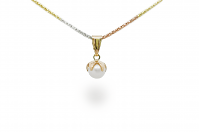 Golden pendant - Pearl AU19559