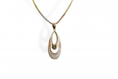 Golden pendant with Zircons