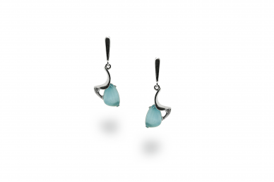 Silver earrings - Blue Sea