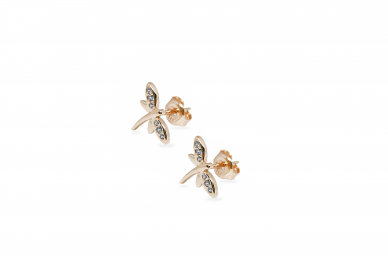 Gold earrings - Dragonflies 1