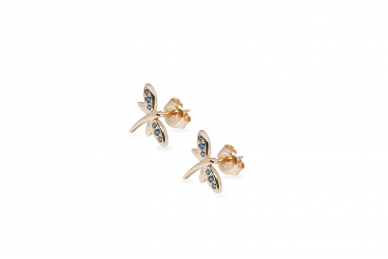 Gold earrings - Dragonflies 2