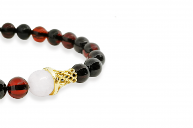 Amber bracelet with rose quartz - Love basketball 2