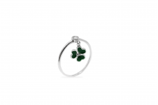 Silver ring with pendant - Clover