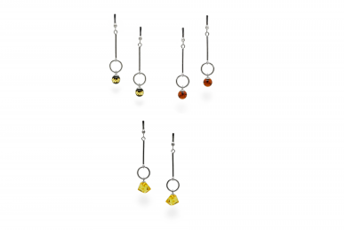 Silver earrings with Amber