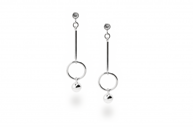 Silver earrings with Crystal Glass