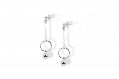 Silver earrings with Crystal Glass 1