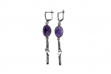 Exclusive earrings - Amethyst bird