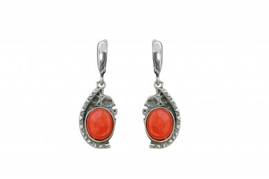 Exclusive earrings with Coral