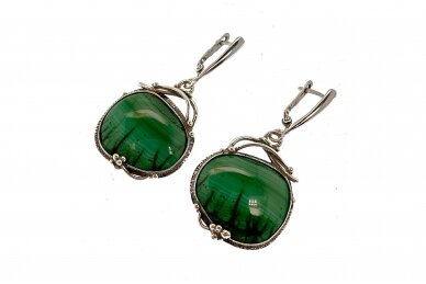 Exclusive earrings with Malachite 1