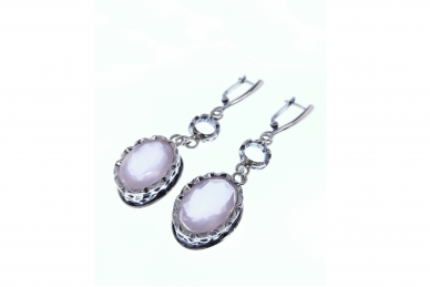 Exclusive earrings with Rose Quartz 1