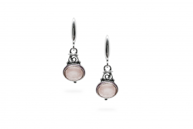 Exclusive earrings with Rose Quartz